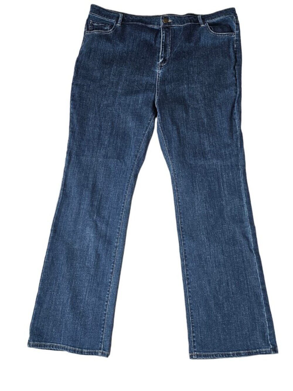 NWT LOGO by Lori Goldstein Womens Plus Size 22W Tencel Skinny Jeans Dark Blue